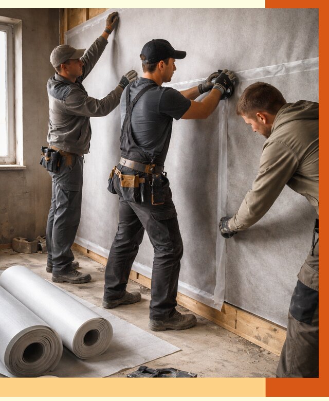 Монтаж ветроизоляции в Лениногорске от 4644 руб./м2 — профессионально | ТепломастерЛнр