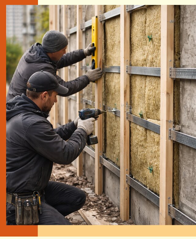 Монтаж обрешетки под утепление зданий и квартир в Лениногорске