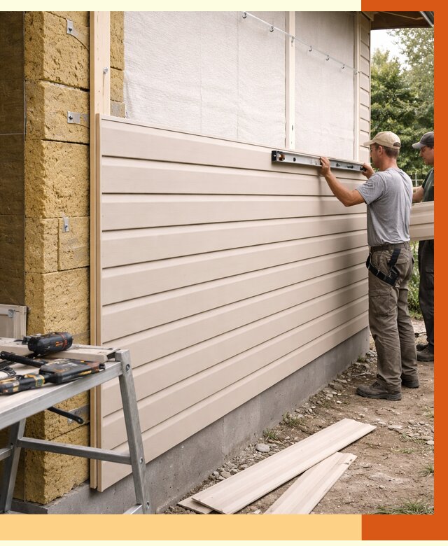 Монтаж сайдинга после утепления в Лениногорске от 1909 руб. — обшивка и облицовка | ТепломастерЛнр